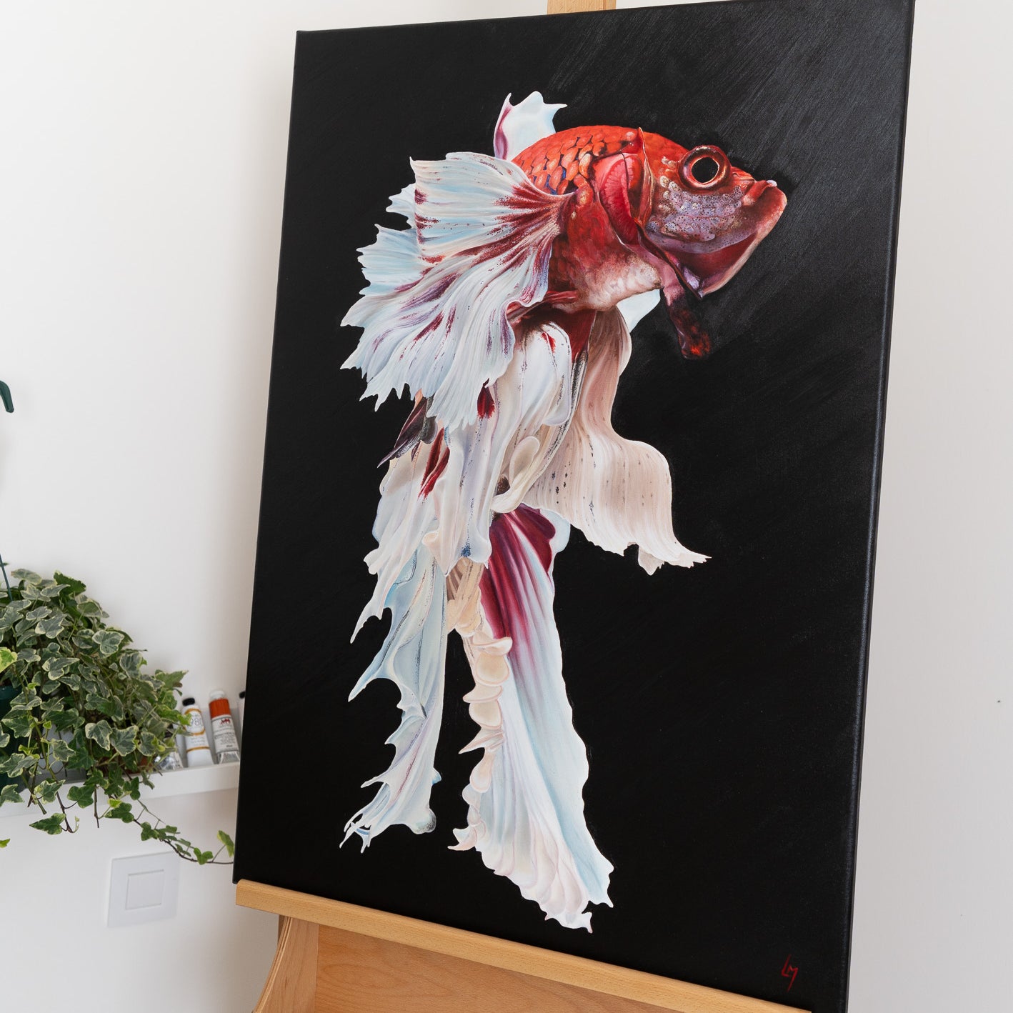 painting of a beta fish
