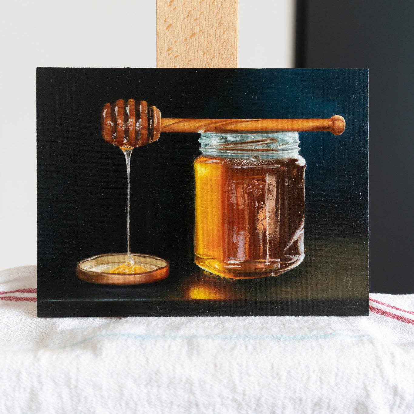 honey jar oil painting