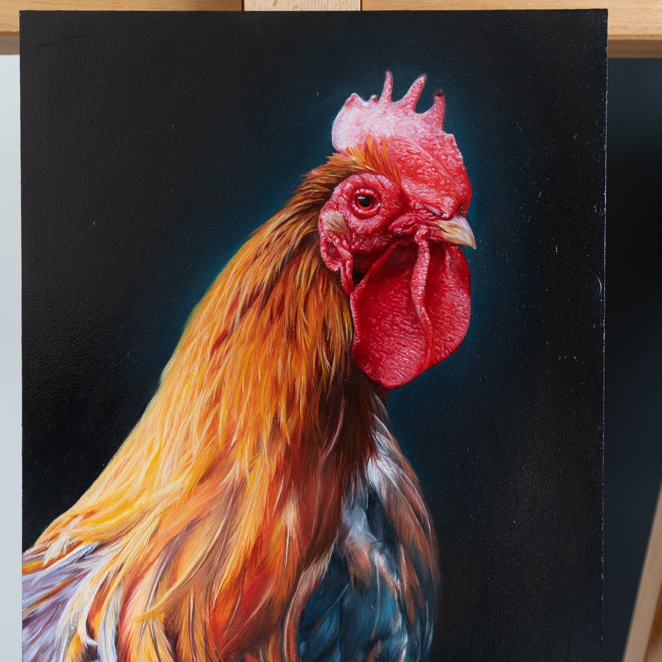 rooster oil painting