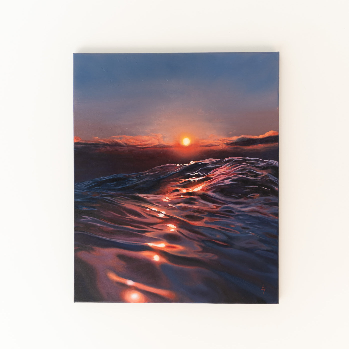 sunset on the sea with the sun going down