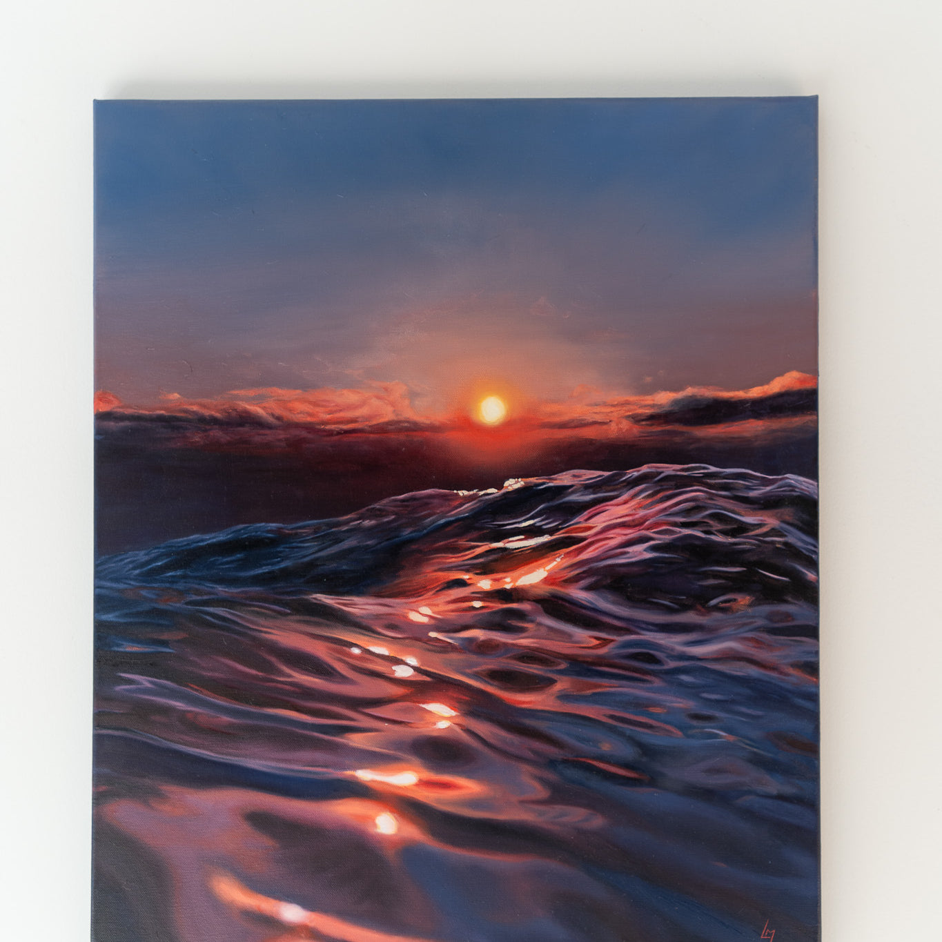 sunset on the sea with the sun going down