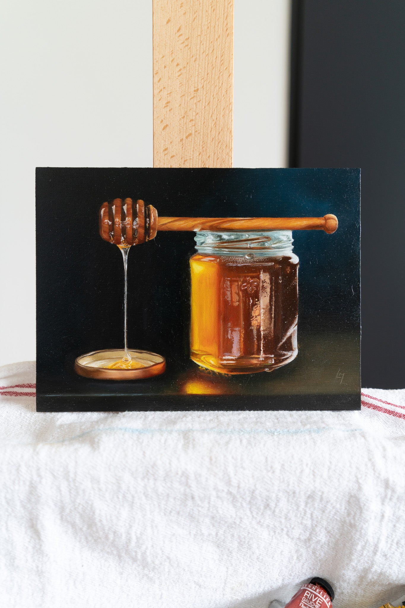 honey jar oil painting