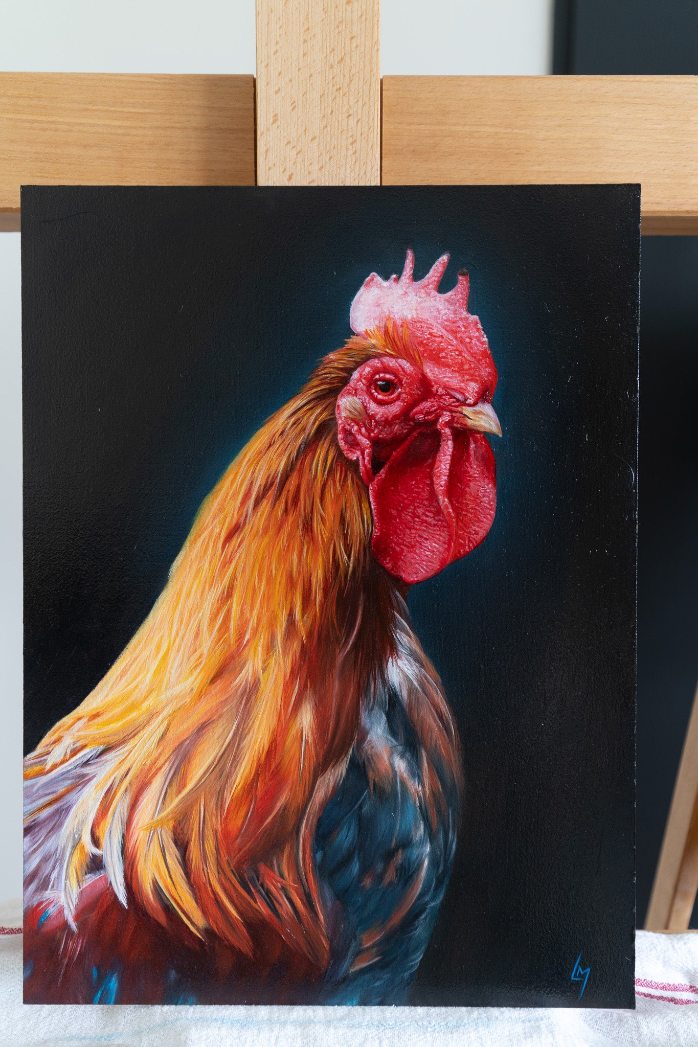 rooster oil  painting